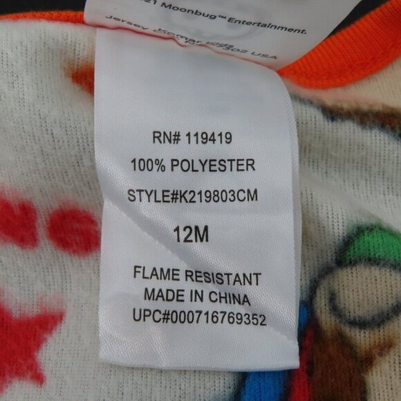 Cocomelon 12M Unisex Fleece Zipped One Piece Pajamas Bodysuit Gripper Feet NEW - Picture 5 of 8